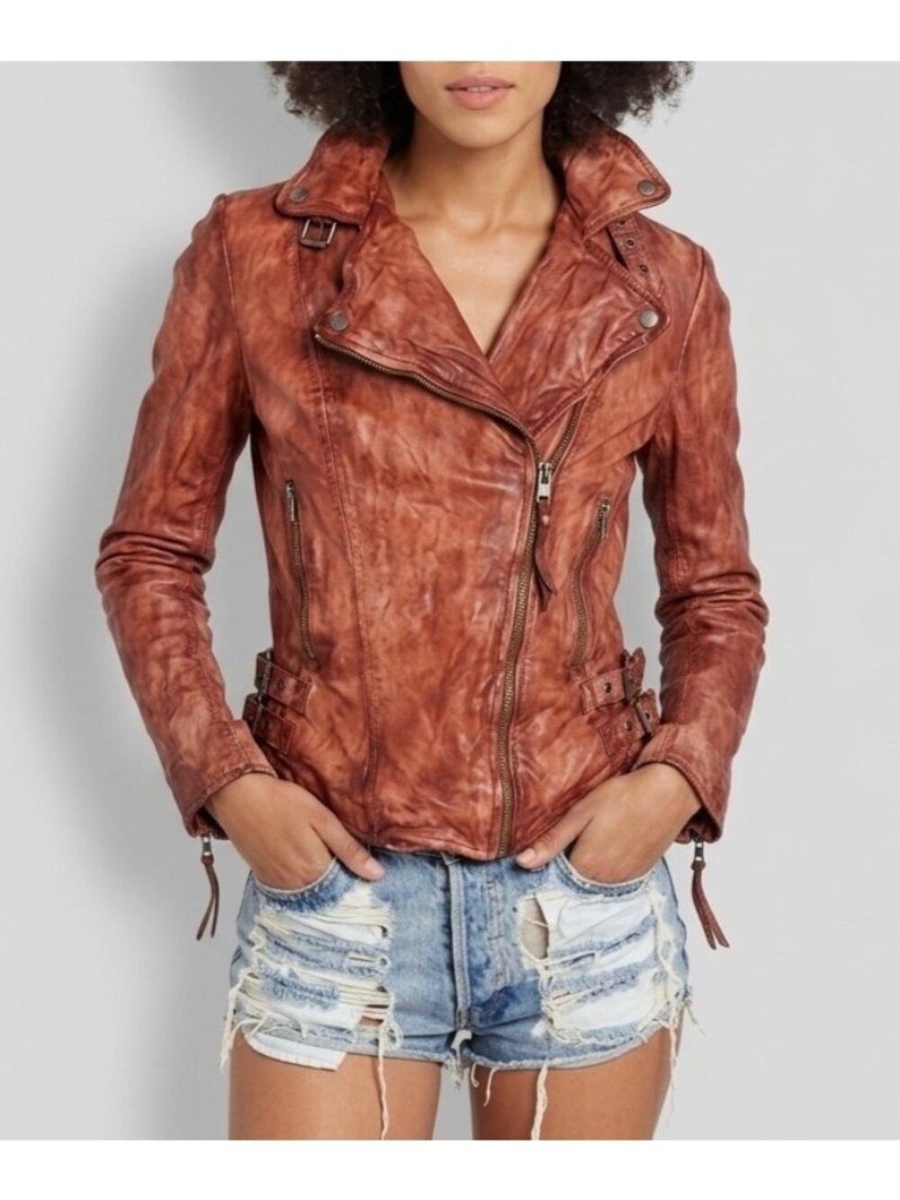 Free People Muubaa Distressed Leather Moto Biker Jacket 4| Indie Coastal Cowgirl